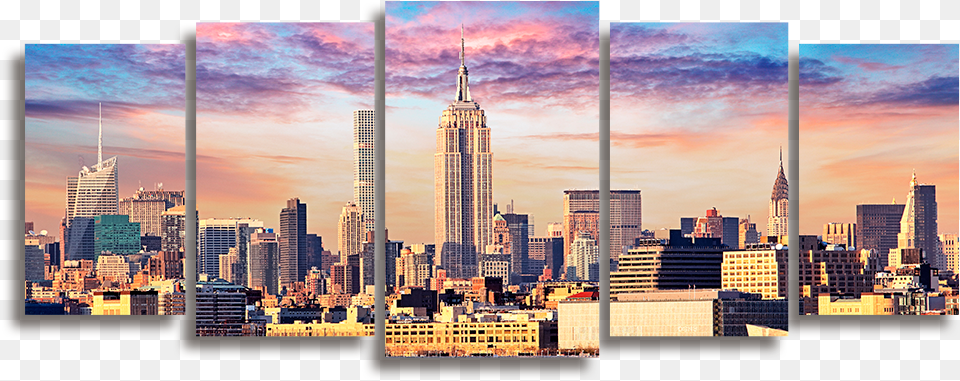 Empire State Building Over Hudson River Metropolitan Area, Architecture, Metropolis, High Rise, Collage Png Image