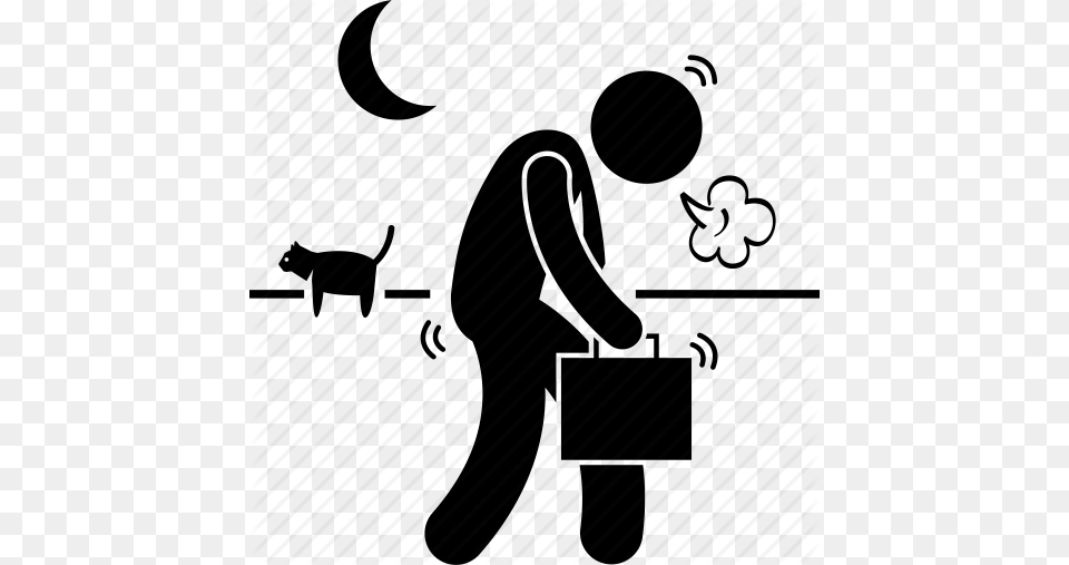 Employee Exhausted Late Life Overtime Tired Worker Icon, Bag, Adult, Male, Man Png