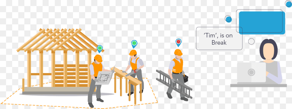 Employee Location Tracking App Illustration, Carpenter, Person, Architecture, Building Free Transparent Png