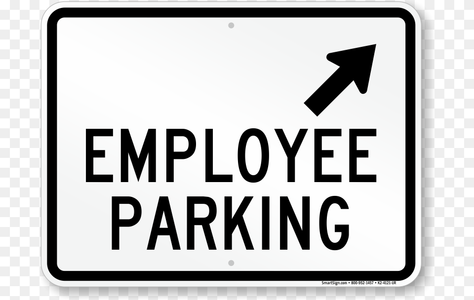 Employee Parking Up Arrow Pointing Right Sign Sign, Symbol, Road Sign Png Image