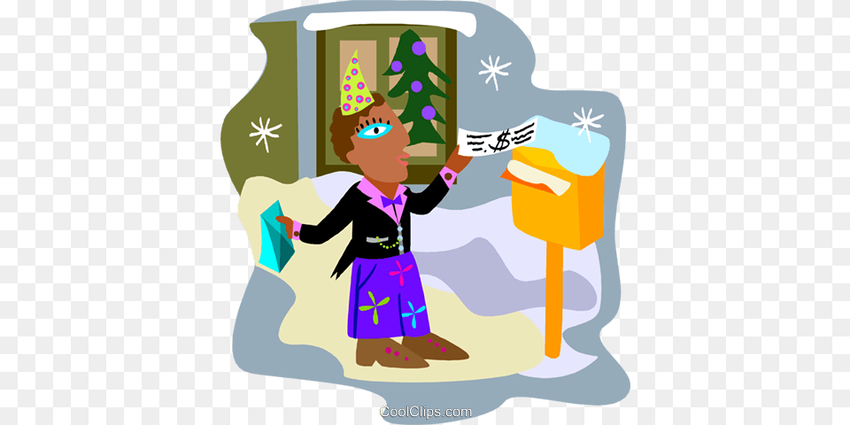 Employee Receiving A Christmas Bonus Royalty Vector Clip Art, Clothing, Hat, Baby, Person Free Png Download