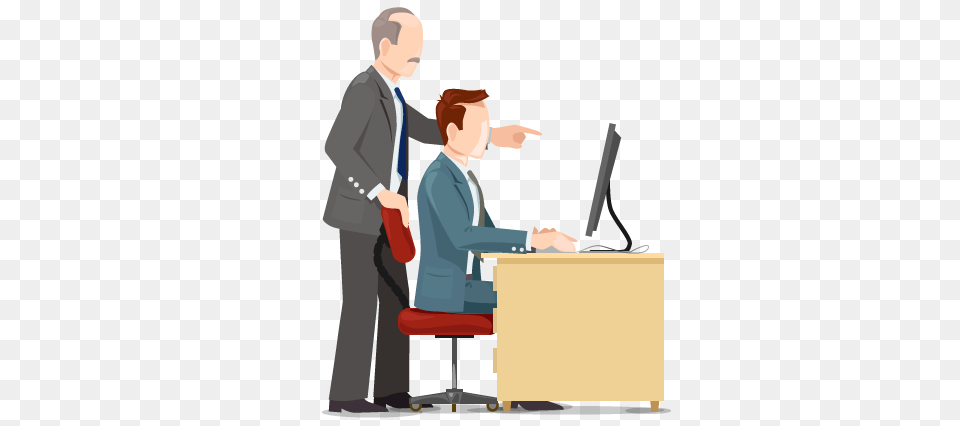 Employee Transparent Employee Images, Desk, Table, Furniture, Person Free Png Download