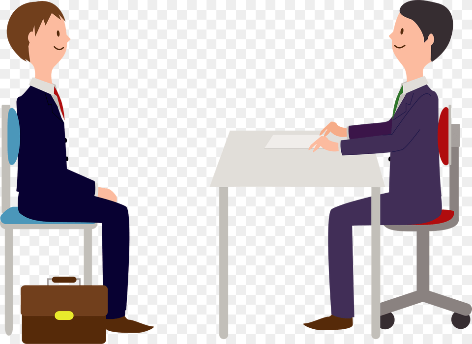 Employment Interview Clipart, Table, Desk, Furniture, Person Png Image