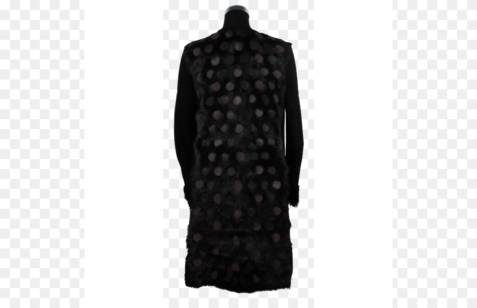 Emporio Armani Black Fur Coat Polka Dot, Clothing, Long Sleeve, Sleeve, Overcoat Png