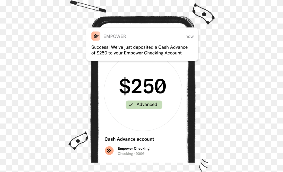 Empower Up To 250 Cash Advance Mobile Banking Autosave Empower Promo Code, Text, Electronics, Phone Free Png Download