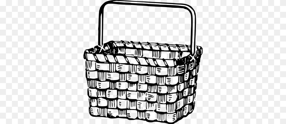 Empty Apple Basket Clip Art Woven Basket Clip Art, Gray Free Png