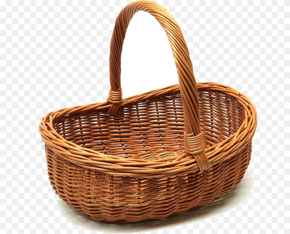 Empty Basket For Gifts Wood Basket With Handle, Art, Handicraft Free Transparent Png