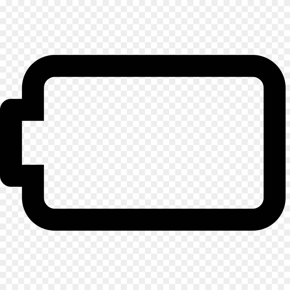 Empty Battery Icon, Gray Free Png