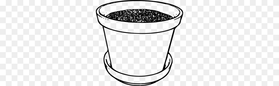 Empty Flower Pot Clip Art, Gray Free Png Download