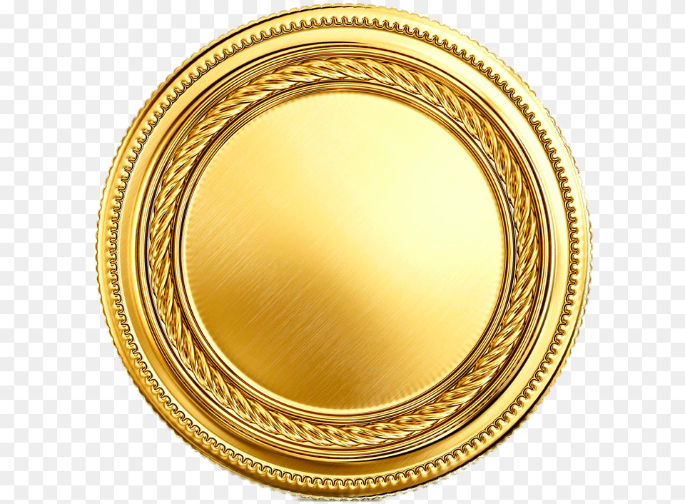 Empty Gold Coin Gold Coin Icon, Photography, Plate, Oval Png Image