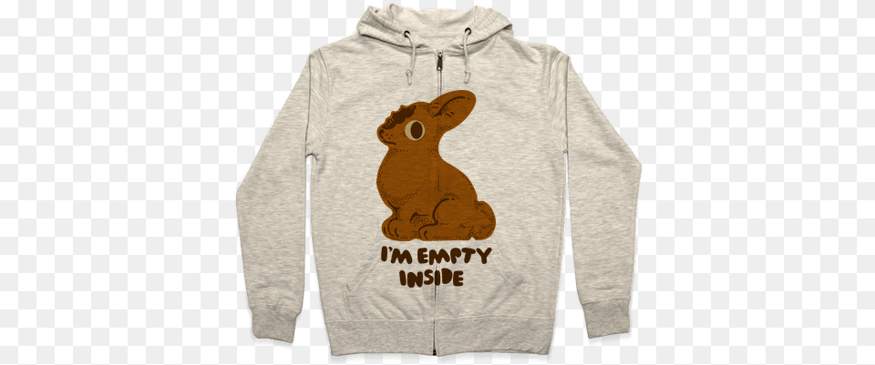 Empty Inside Chocolate Easter Bunny Hoodie All I Want To Do Is Pet Cats And Listen To Metal Hoodie, Clothing, Knitwear, Sweater, Sweatshirt Free Png Download