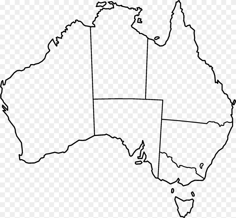 Empty Map Of Australia, Gray Free Png Download