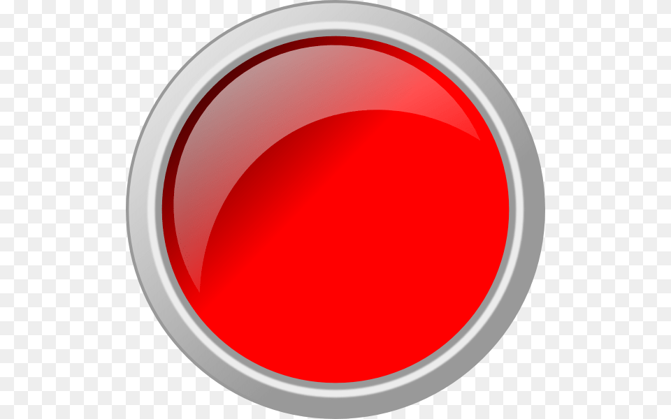 Empty Red Button With Grey Border, Disk Png