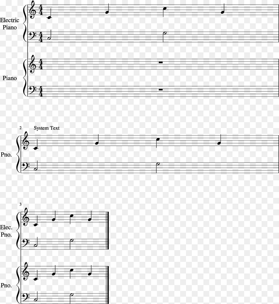 Empty Stave With System Text Appears If Hidden Empty, Gray Free Png Download