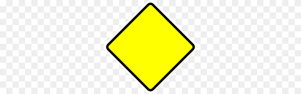 Empty Yellow Sign With Black And White Border Clip Art, Symbol, Road Sign, Blackboard Free Png Download