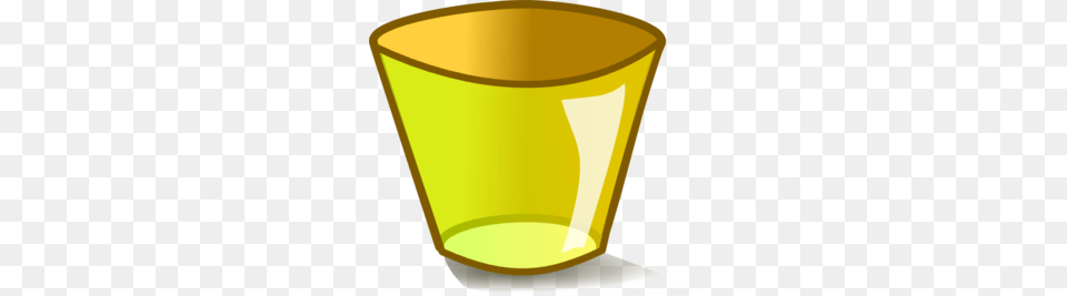 Empty Yellow Trash Can Clip Art, Glass, Beverage, Juice, Cup Png Image