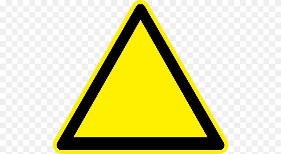Empty Yellow Triangle Clip Art, Sign, Symbol, Road Sign, Blackboard Png Image