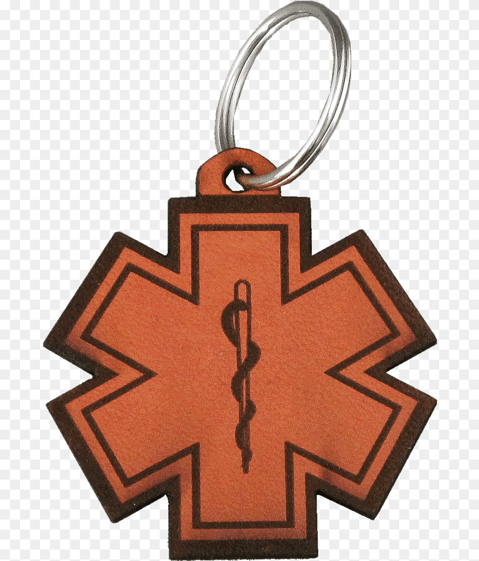 Ems Leather Keychain Star Of Life Pvc Patch, Accessories, Cross, Symbol Free Transparent Png