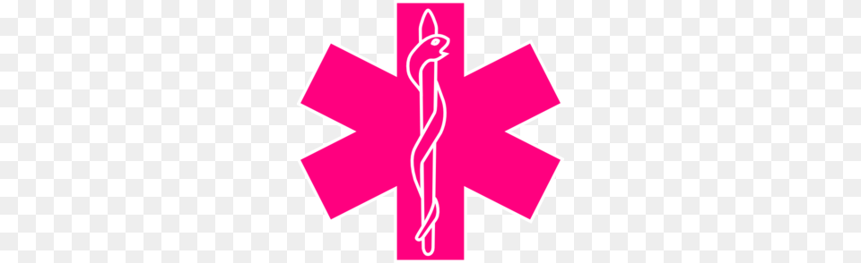 Ems Symbols Clip Art Pink Star Of Life Clip Art, Symbol, Cross Free Png