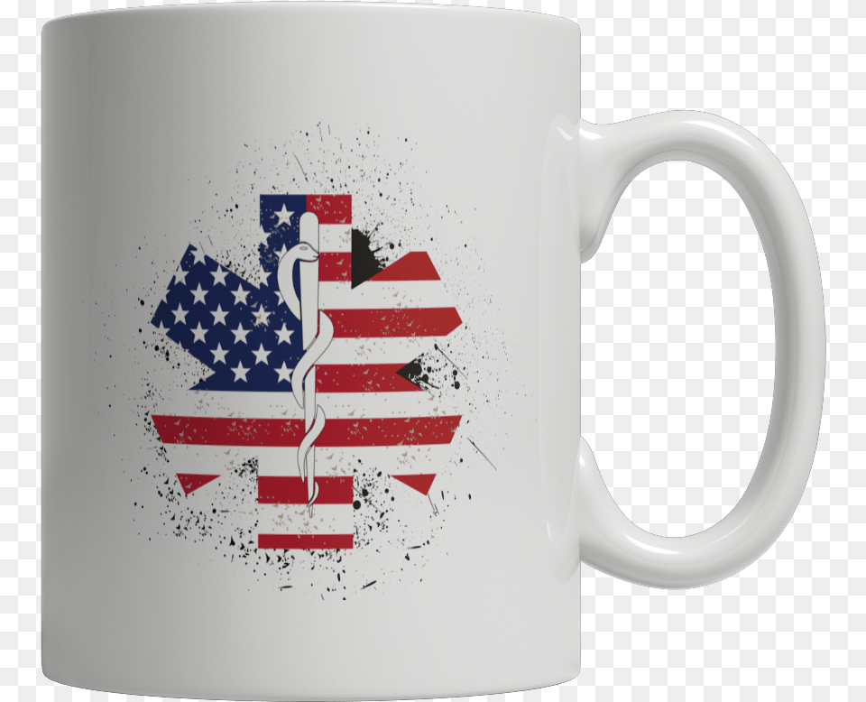 Emt Flag Star Of Life Mug, Cup, Beverage, Coffee, Coffee Cup Png