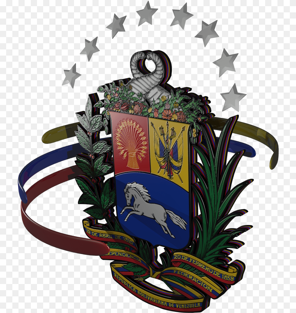 En La Cinta Aparecen Las Siguientes Inscripciones Coat Of Arms Of Venezuela, Emblem, Symbol, Plant Free Png