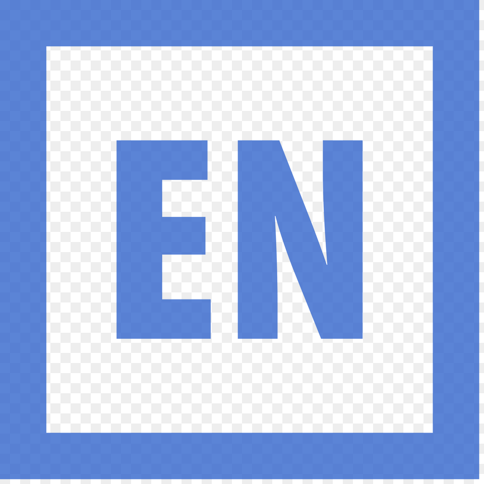 En Language Symbol In Blue Letters In A Blue Square, Logo, Text Free Transparent Png