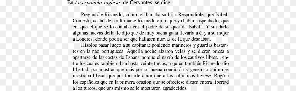 En Textitla Inglesa De Cervantes Se Dice La Inglesa The Spanish English Lady Ediz, Page, Text Png