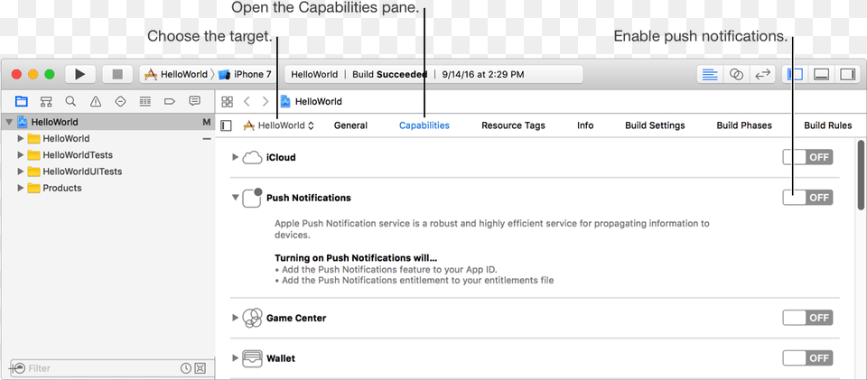 Enable Push Notifications In Xcode, File, Page, Text, Webpage Free Transparent Png