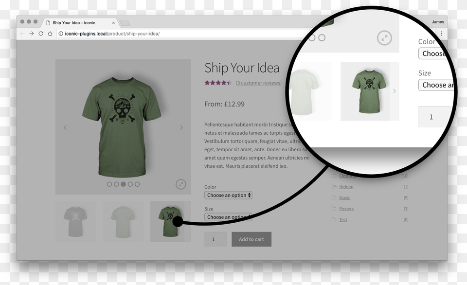Enable Sliding Thumbnails With Woothumbs To Improve Diagram, Clothing, T-shirt Png Image