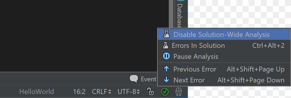 Enabledisable Solution Wide Analysis From Status Bar Status Bar, Computer, Electronics, Pc, Text Png