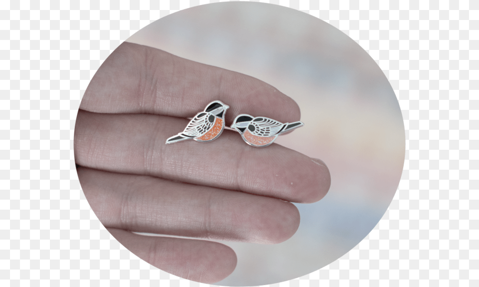 Enamel Chickadee Earrings, Body Part, Finger, Hand, Person Free Png