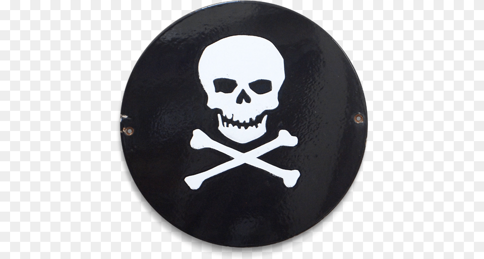 Enamel Skull And Crossbones Danger Sign Skull, Armor, Face, Head, Person Free Transparent Png