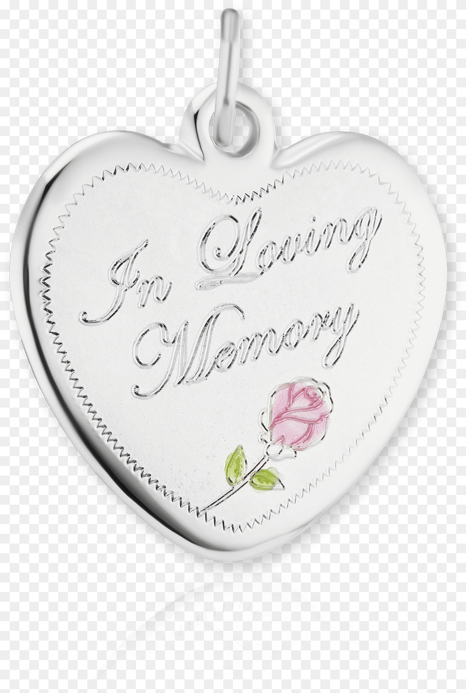 Enameled Sterling Silver Heart In Loving Memory Medallion Solid, Accessories, Pendant, Flower, Plant Free Png