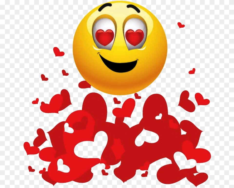 Enamorado Con Corazones Abajo Emoji Enamorado Y Corazones, Flower, Petal, Plant Png