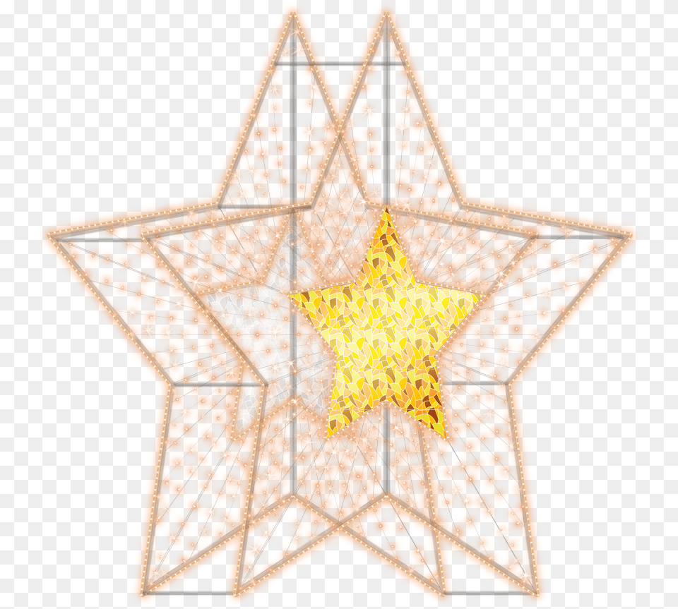 Enchanted Gold Star 98ft Motif, Star Symbol, Symbol, Cross Png