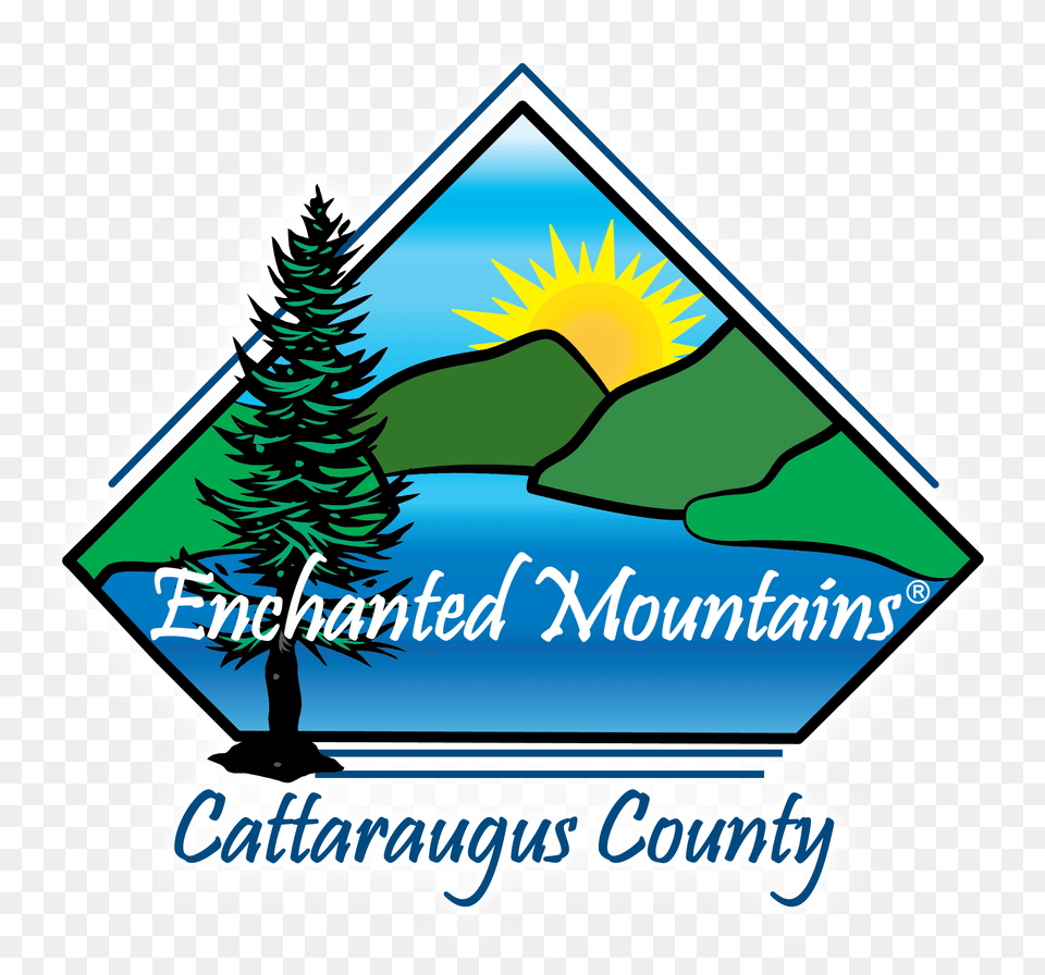 Enchanted Mountains Logo With Glow Cattaraugus County New York, Plant, Tree, Fir, Vegetation Png Image