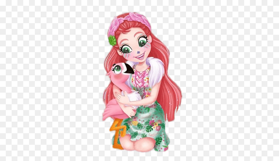 Enchantimals Fanci Flamingo And Swash, Figurine, Baby, Person, Doll Png