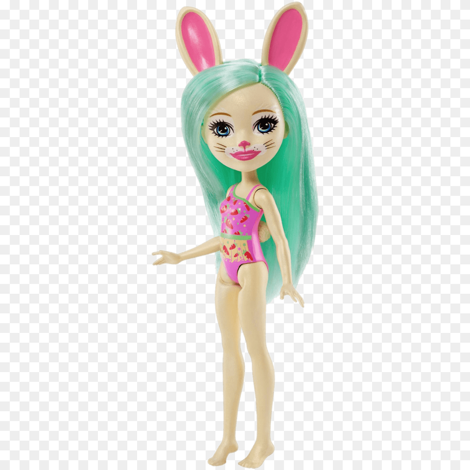 Enchantimals Fluffy Bunny, Doll, Toy, Figurine, Face Free Png