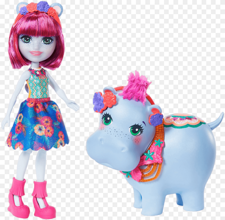 Enchantimals Hedda Hippo, Doll, Toy, Animal, Mammal Png