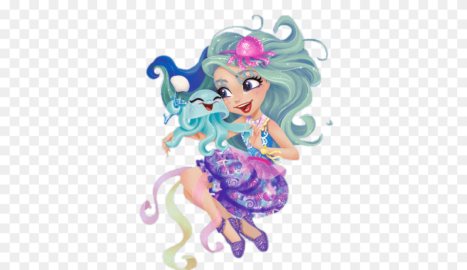 Enchantimals Jessa Jellyfish, Art, Painting, Baby, Person Free Png Download