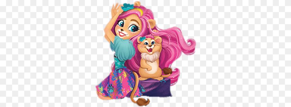 Enchantimals Larissa Lemur Transparent Stickpng Enchantimals Characters, Baby, Person, Figurine, Toy Free Png Download