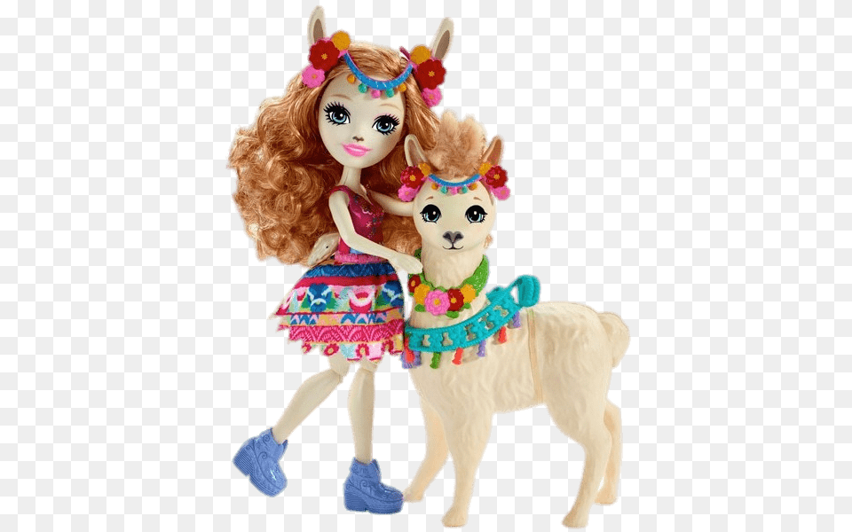 Enchantimals Lluella Llama And Fleecy, Baby, Person, Doll, Toy Png Image