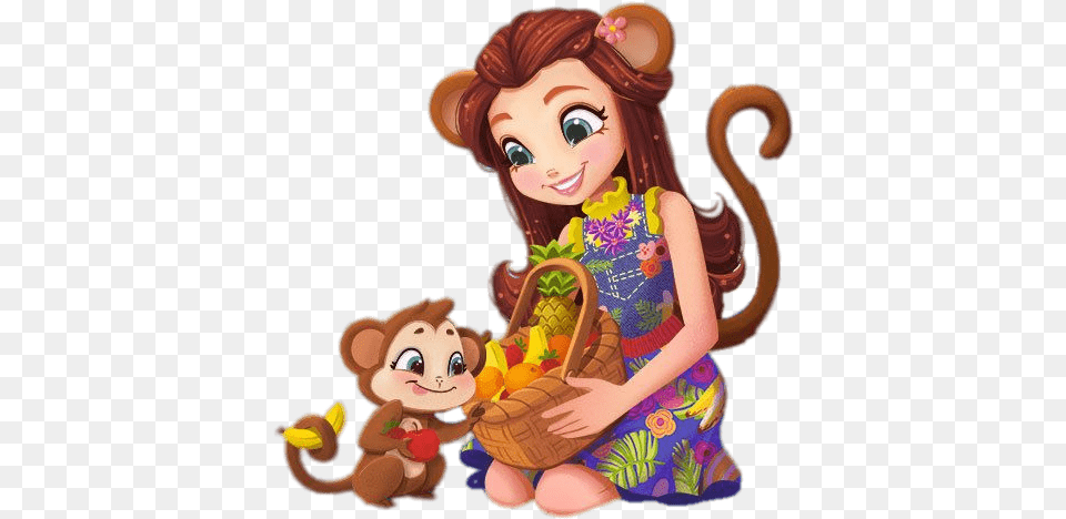 Enchantimals Merit Monkey And Compass Enchantimals Merit Monkey, Baby, Person, Doll, Toy Png