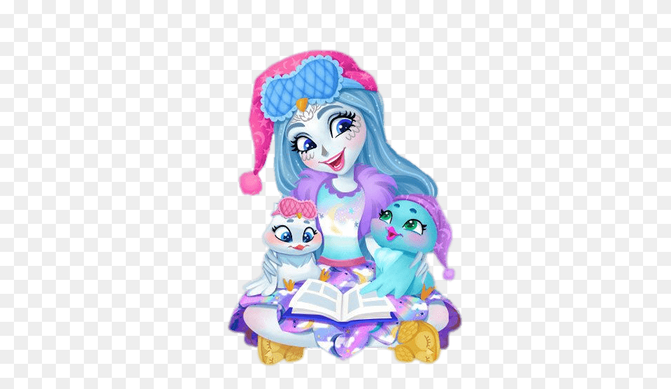Enchantimals Ohana Owl With Yawn And Kani, Baby, Person, Book, Publication Png