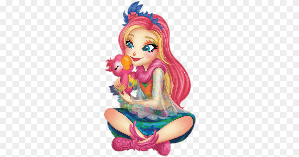 Enchantimals Peeki Parrot Peeki Parrot And Sheeny, Baby, Person, Doll, Toy Png Image