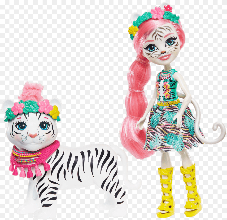 Enchantimals Tadley Tiger And Kitty, Toy, Doll, Figurine, Animal Free Png Download
