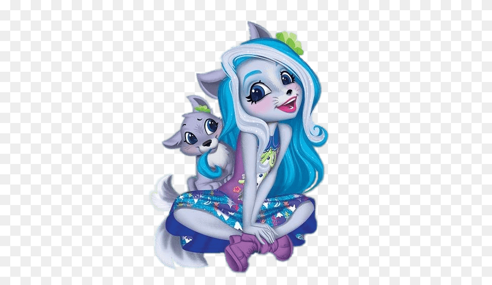 Enchantimals Winsley Wolf And Trooper, Baby, Person, Book, Comics Png Image