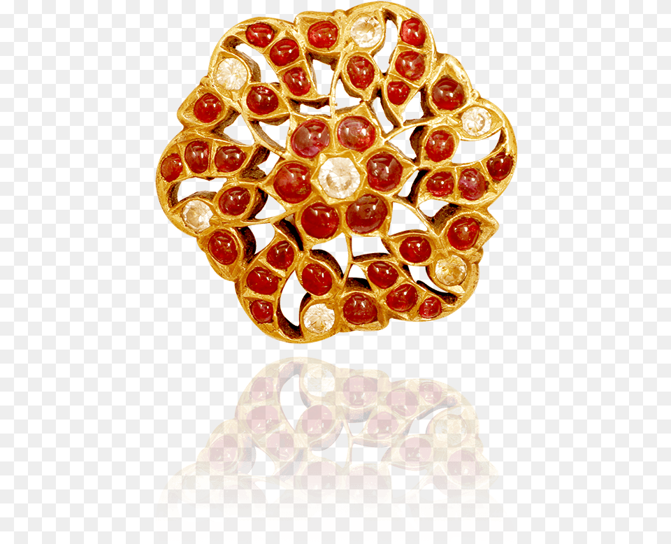 Enchanting Floral Rakodi Pendant Ring, Accessories, Jewelry, Brooch, Gold Png Image