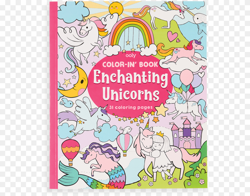 Enchanting Unicorns Coloring Book Ooly Color In Book Enchanting Unicorns, Publication, Comics, Advertisement, Baby Free Png