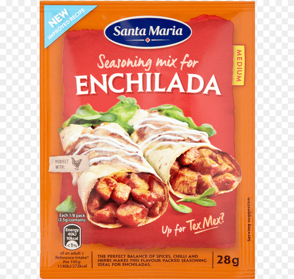 Enchilada Seasoning Mix Santa Maria Enchilada Seasoning Mix, Advertisement, Food, Sandwich Wrap, Poster Free Png Download
